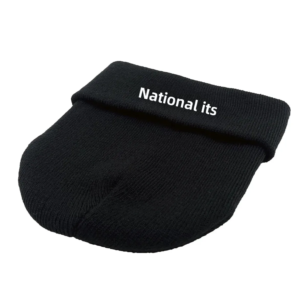 Green511 Теплая вязаная шапка с вышивкой черная кепка унисекс универсальная