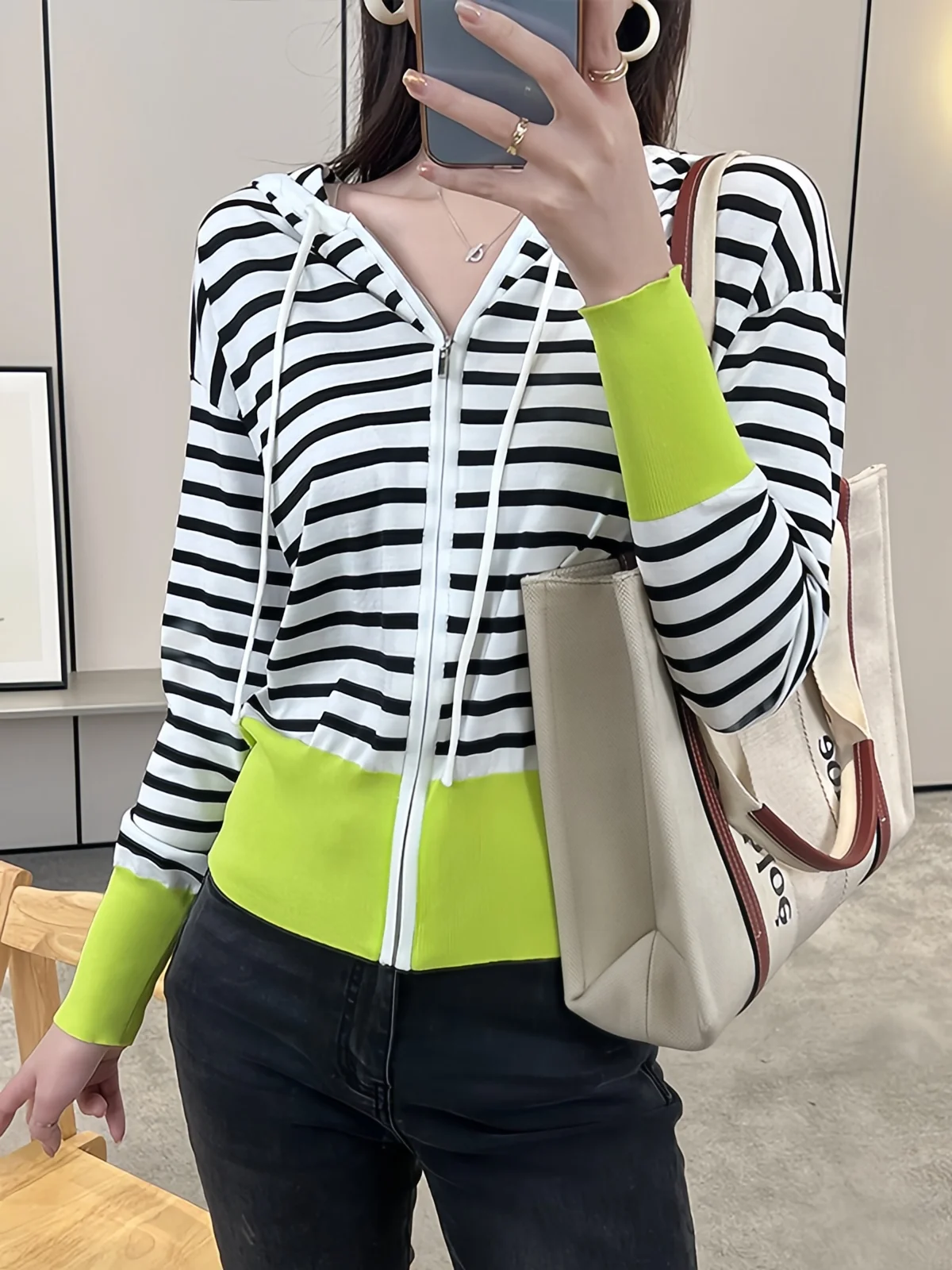 Женская Трикотажная Рубашка С Капюшоном Повседневная Универсальная Короткая