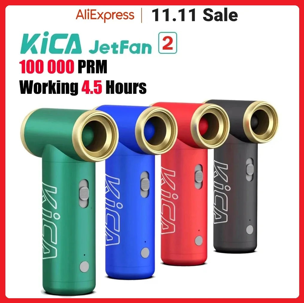 Электрическая воздуходувка KICA Jetfan 2, 100000 об/мин, компактный беспроводной очиститель клавиатуры компьютера