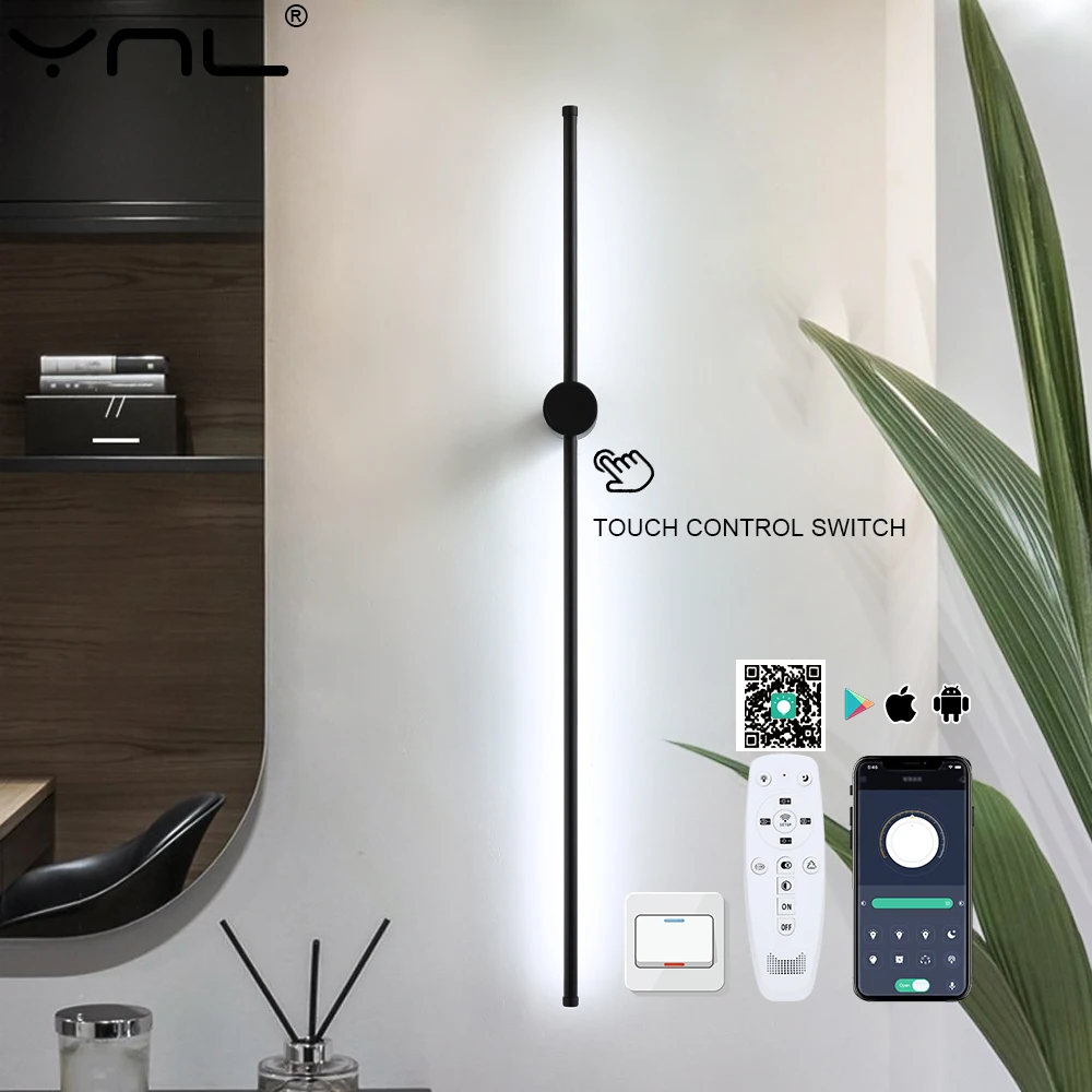 

Modern LED Long Wall Lamps Touch Switch Bedside Wall Sconce Light Fixture Living Room For Home Decor Indoor Lighting 100cm 120cm