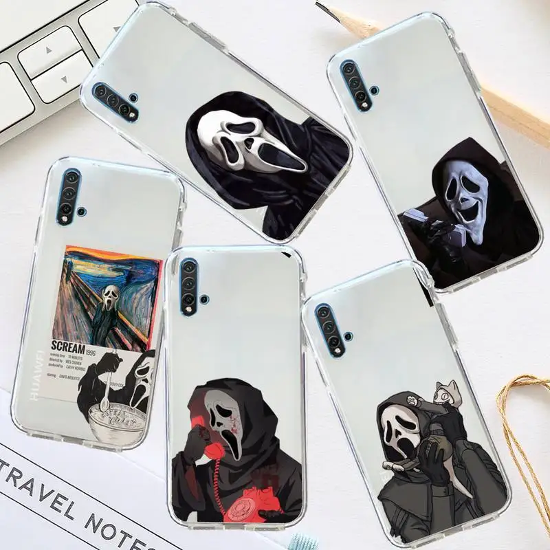 

Scary Screaming Art Angel Eyes Phone Case Transparent for Huawei honor P mate Y 20 30 40 10 8 5 6 7 9 i x c pro lite prime smart