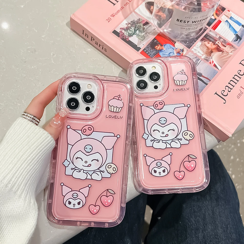 

Kawaii Sanrio Kuromi Phone Case For Iphone 11 12 13 14 Pro Max Plus SE Clear Dirt-Resistant Drop-Resistant Soft Shell