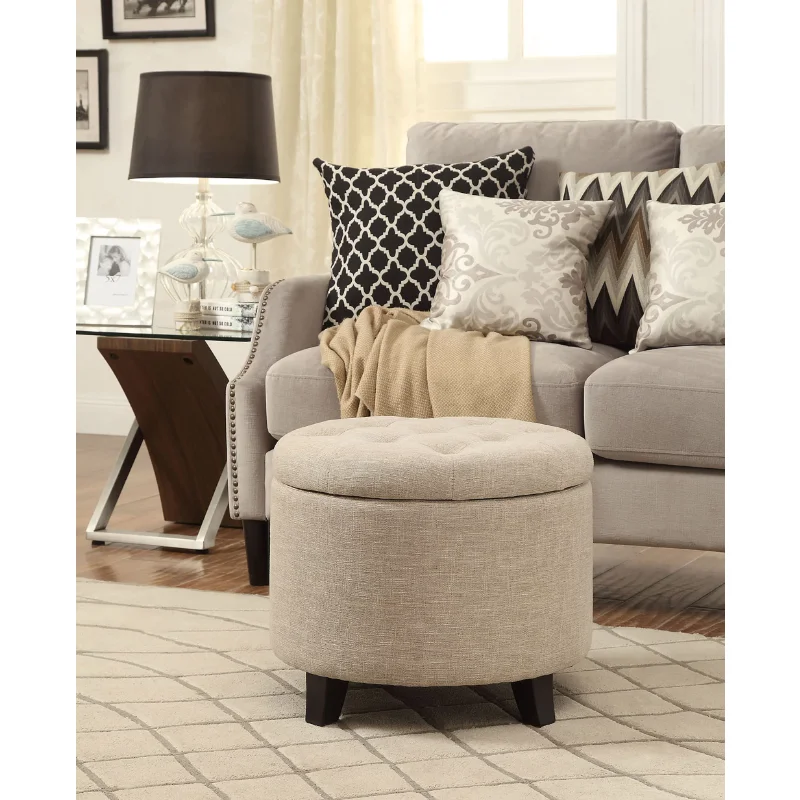 

Convenience Concepts Designs4Comfort Round Ottoman space saving furniture