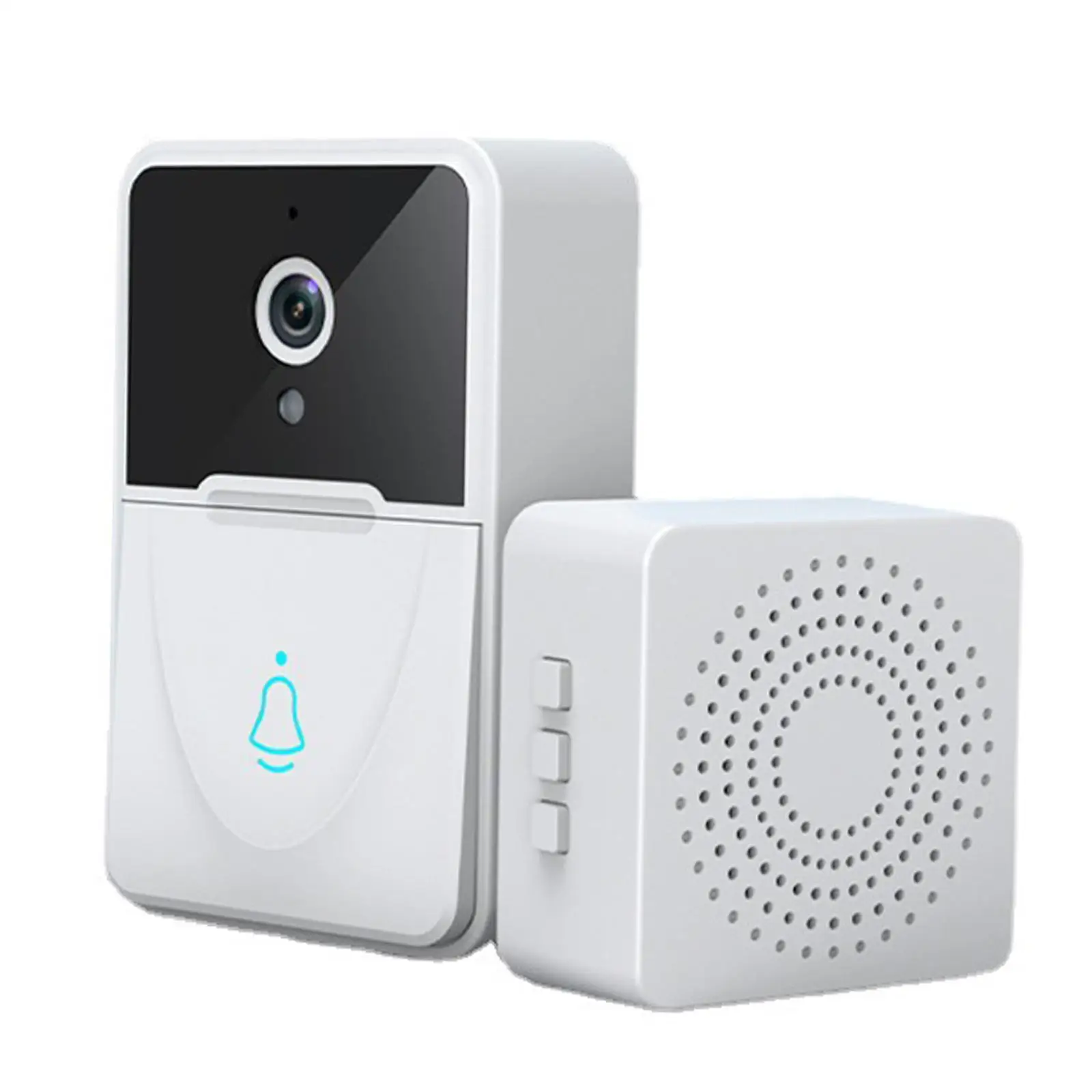 

WiFi Video Doorbell Camera Camera Bell Chime Door Ring , Can Two Way Calls, Intercom Rechargeable for Hotels Front Door Offices
