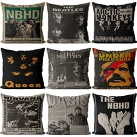 black and white movie poster classic printed linen cushion cover 45x45cm square home decoration sofa car cushion cover 18x18 in