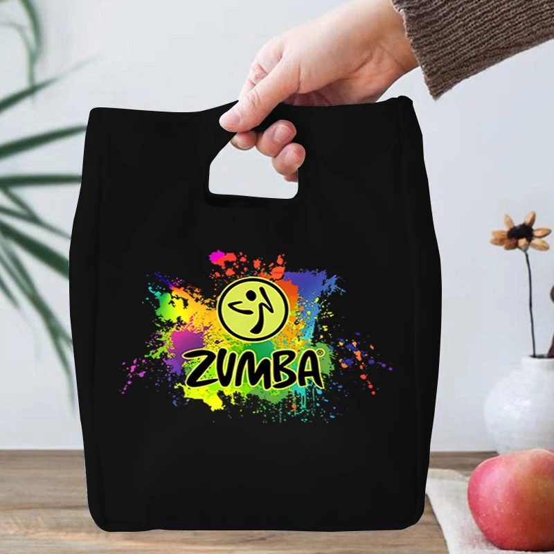 

Цветные сумки для ланча с принтом Zumba, оригинальные винтажные брендовые термоизоляционные сумки-Кулеры, портативные женские сумки для ланч...