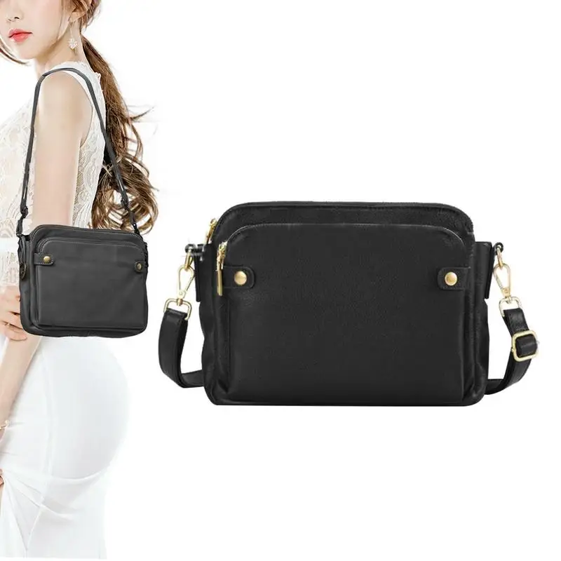 

3 Layers Casual Handbag Genuine Leather Shoulder Bags For Women Luxury Ladies Bucket Crossbody Bag Designer Female Tote Bag