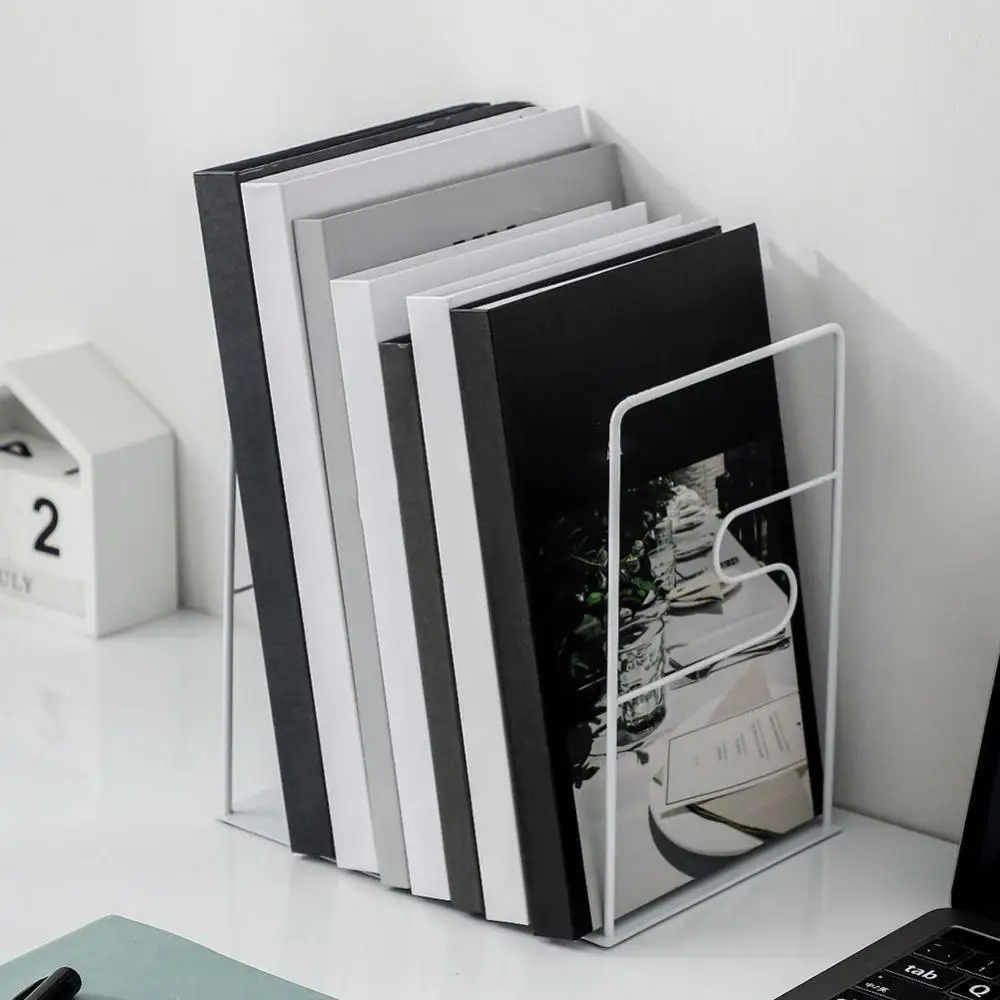

Iron Desktop Table Bookends Book File Storage Holder Office School Stand Rack