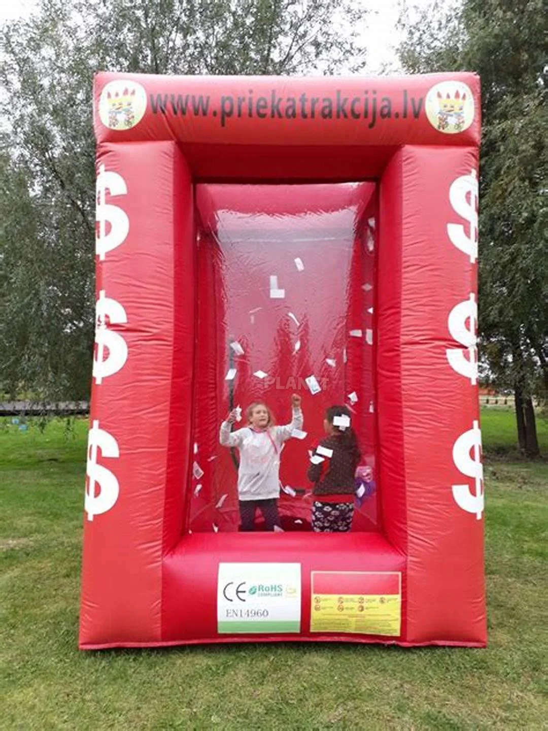 Factory Price Custom Inflatable Blower Vault Cash Cube Money Machine For Promotion |