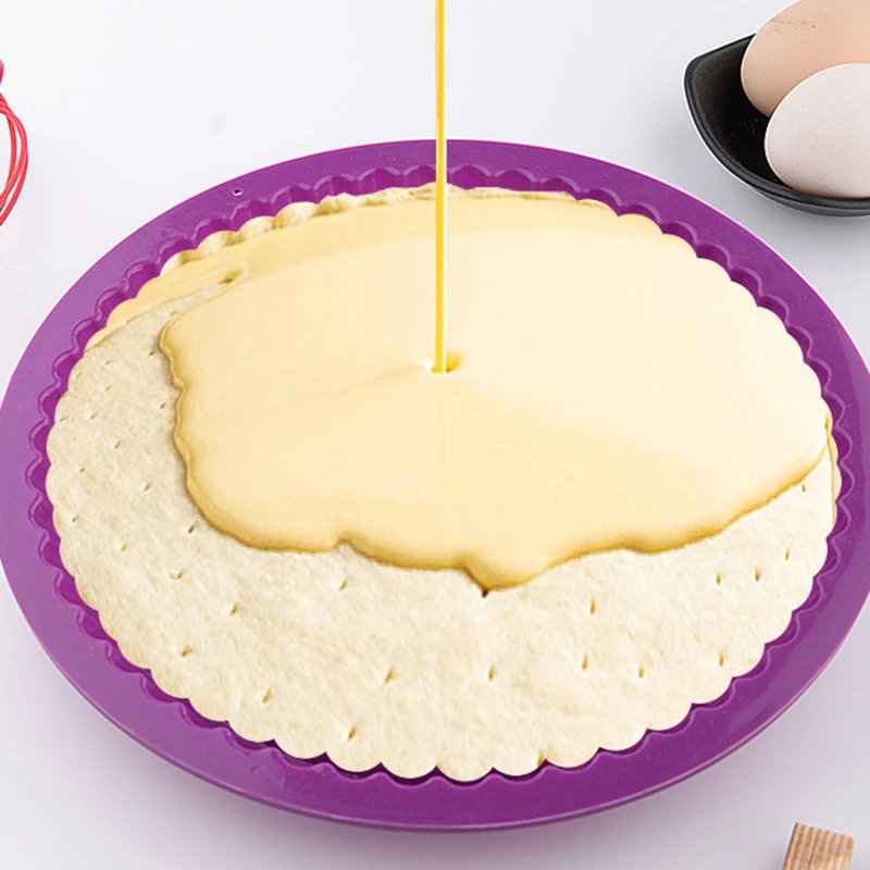 

26cm Silicone Cake Baking Tray High Temperature Pizza Pie Pan Easy Release Toast Bread Mold For Kitchen Tools Pastry Accessories