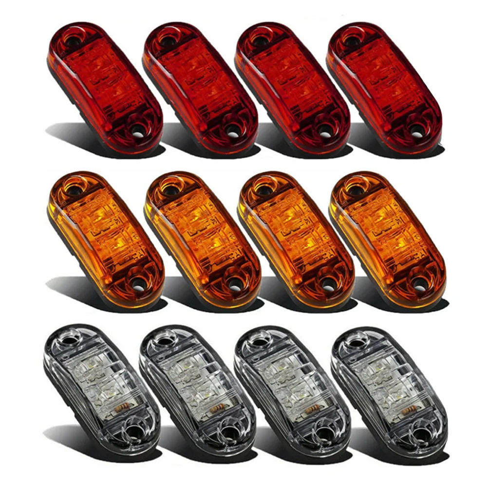 

4pcs LED Front Side Marker Indicator Light Rear Tail Light 12V 24V DC IP68 Waterproof Side Marker Lamp For Truck Van Trailers