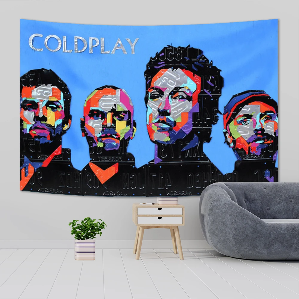 Рок Coldplay Band Альбом Хиппи Настенные гобелены Богемные настенные Мандала INS