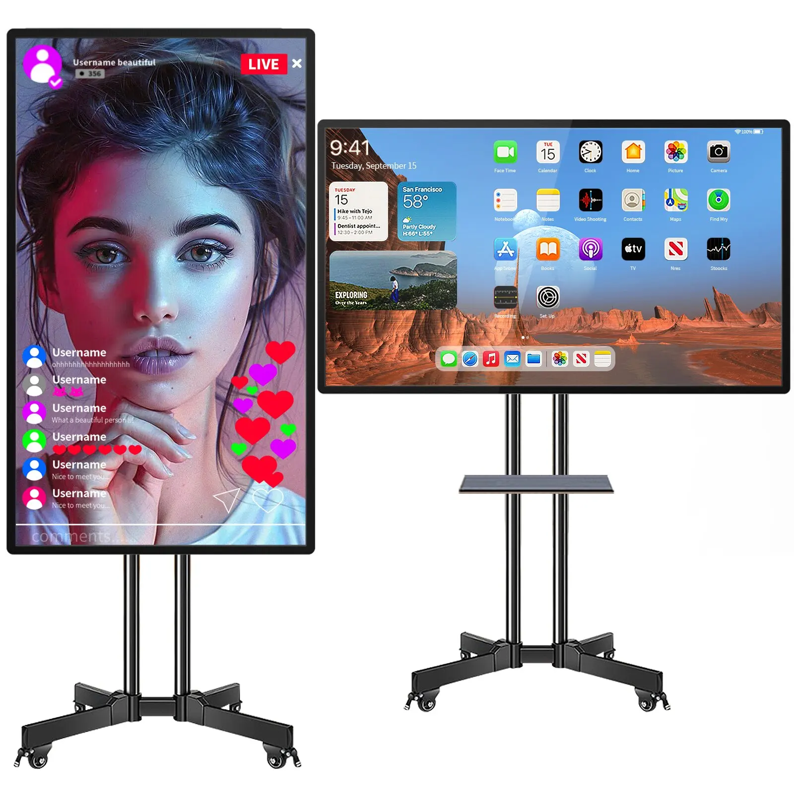 43 Inch JYXOIHUB Electronic Whiteboard Screen Mirroring from Android and iOS for Live Streaming for Advertising Display