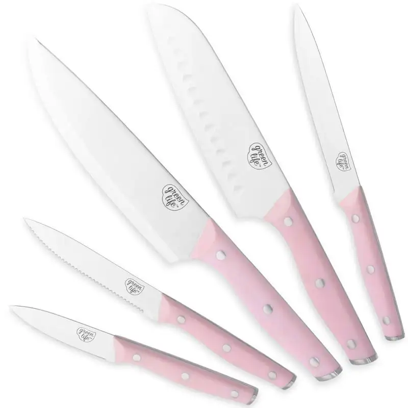 

Cutlery Stainless Steel Knife Set, 5 Piece, Pink Kitchen Accessories