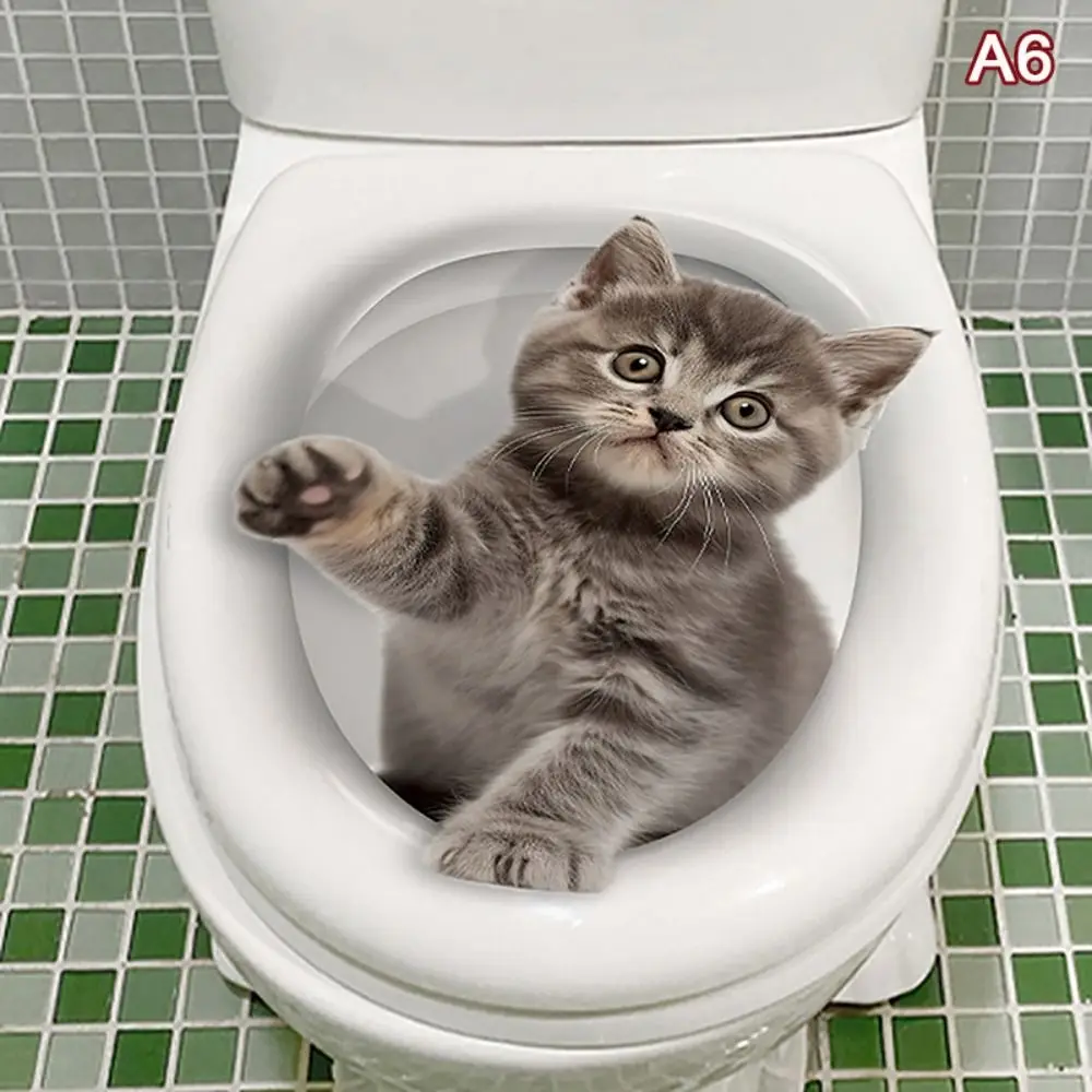 

3D наклейки для туалета с животными