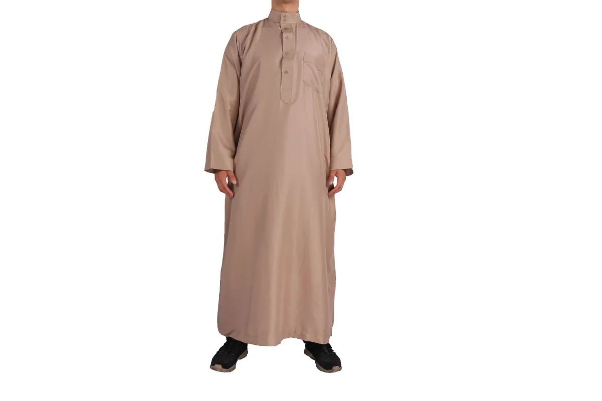 Muslim Fashion Muslim Middle East Men Long Sleeve Arab Crew Neck Islamic Solid Color Kaftan Maxi Dubai Long Jubba Thobe Abaya