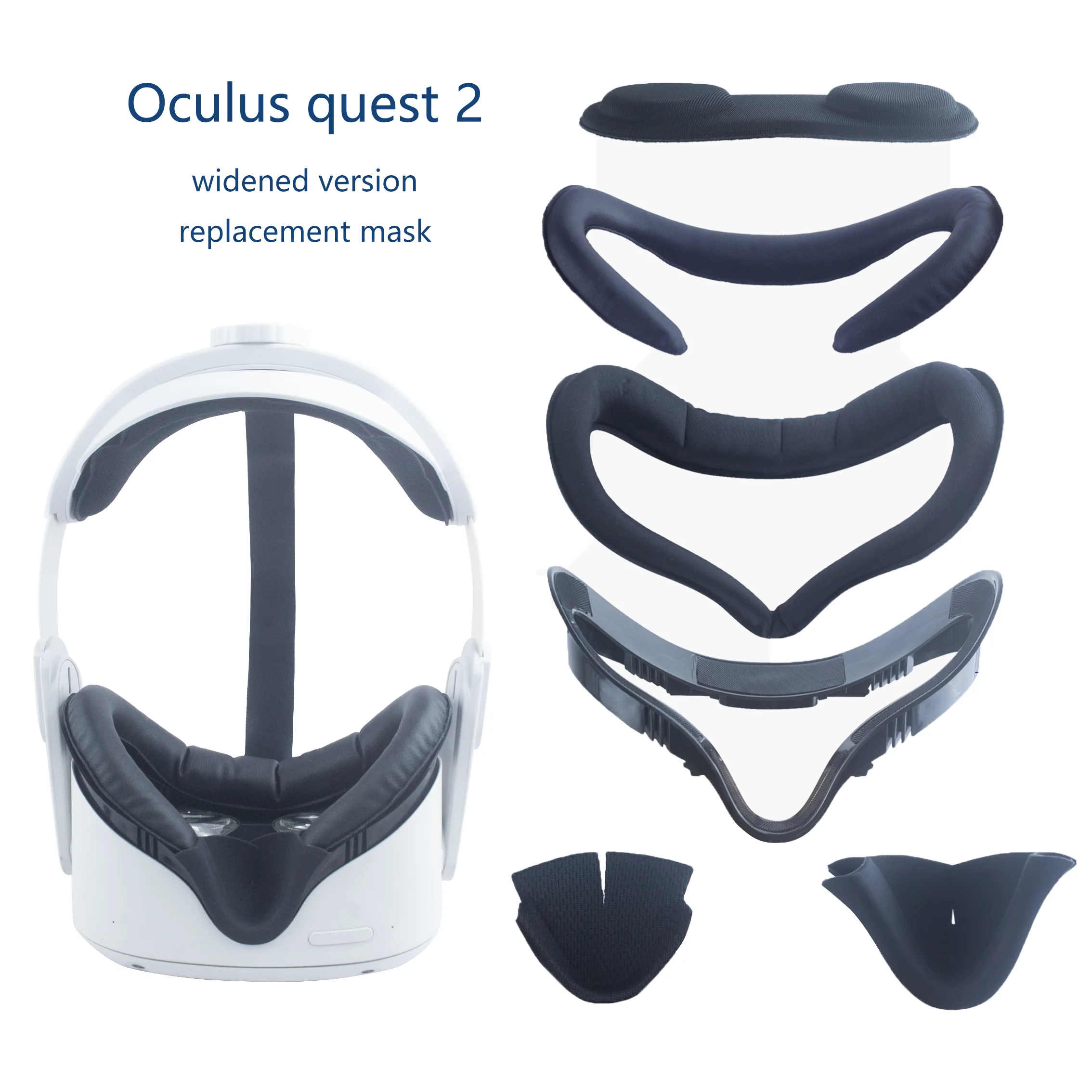 

Upgraded VR Face Interface Replacement Kit for Oculus Quest 2 6 in 1 VR Accessories Eyecup Mount with Lens Cap