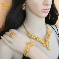 african dubai jewelry sets for women necklace earrings bracelet rings woman set gold color bridal nigerian wedding accessories
