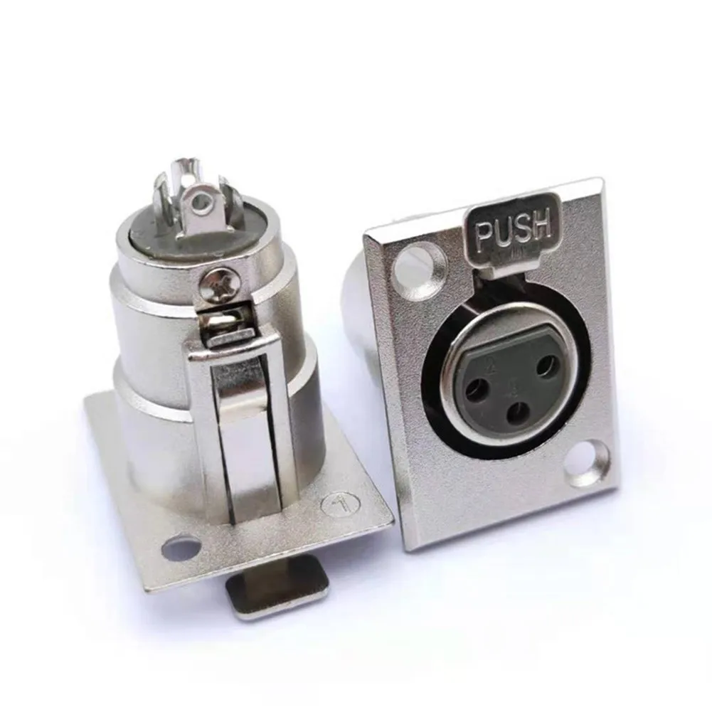 2 шт. 3-контактный XLR-папа гнездо для крепления на панели шасси микрофонный разъем