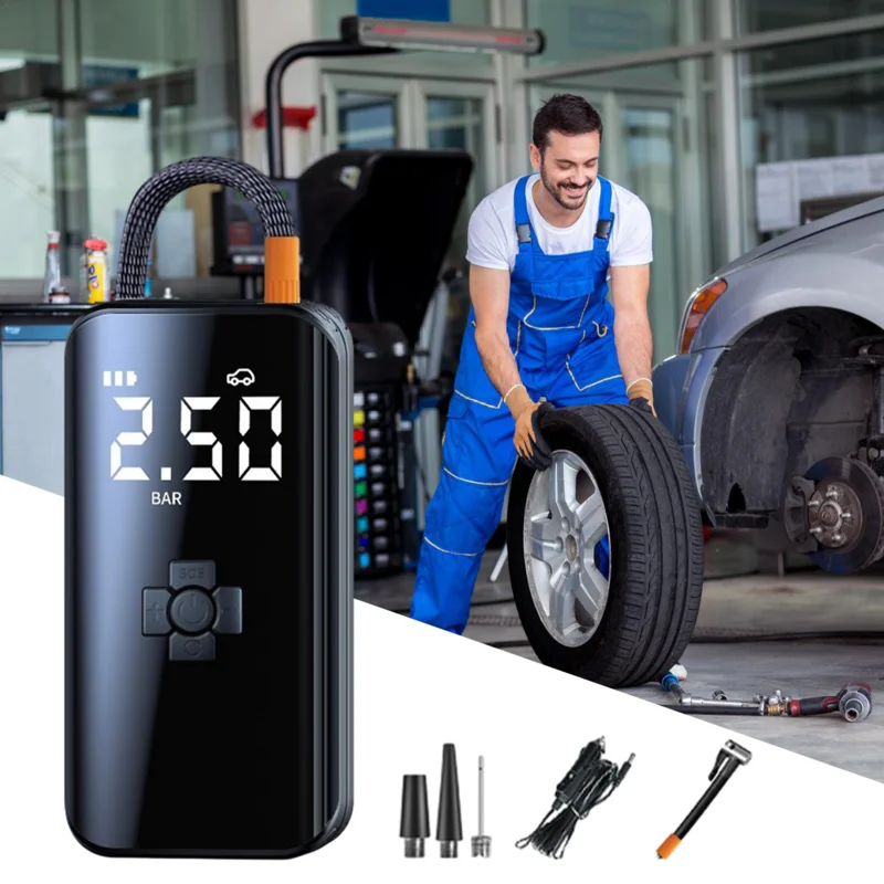 

Компрессор автомобильный аккумуляторный, 12 В, 150psi