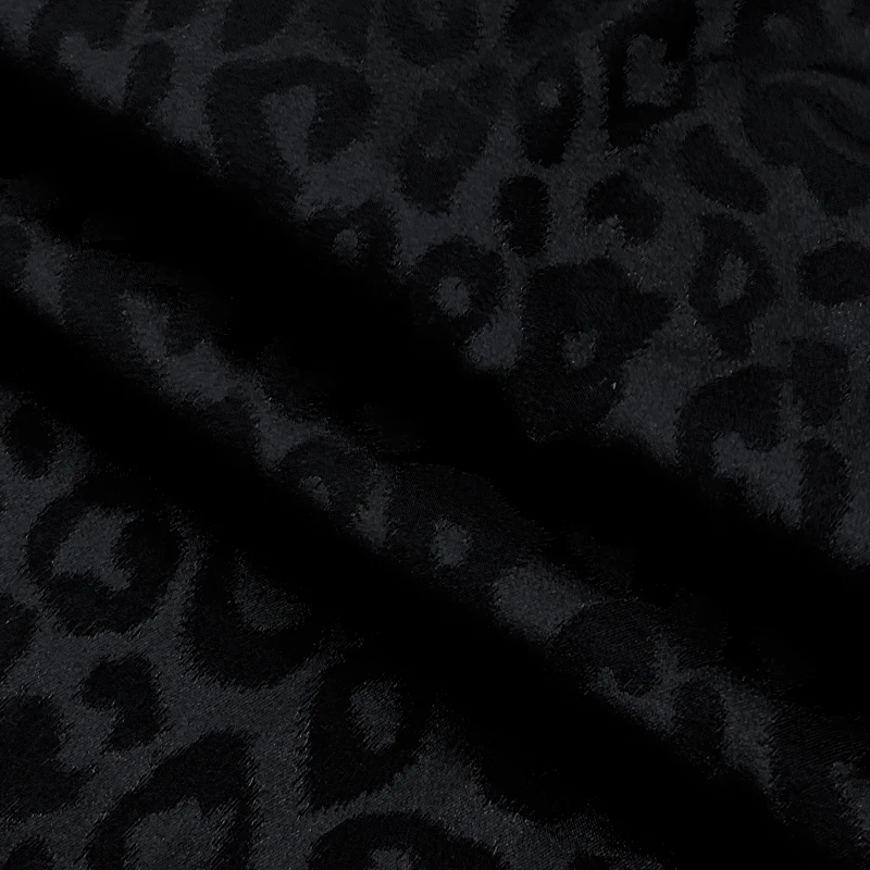 3/5/10m Silky Jacquard Satin Fabric Leopard Pattern Material for Sewing Dress Shirt Clothes By Meter Black White Green Blue Red - купить по