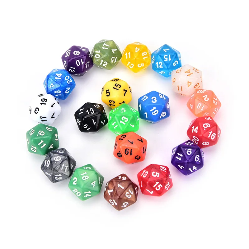 

10 PCS Multicolor Dice Random Colors 20 Sided Dice Funny Puzzle Game accessories