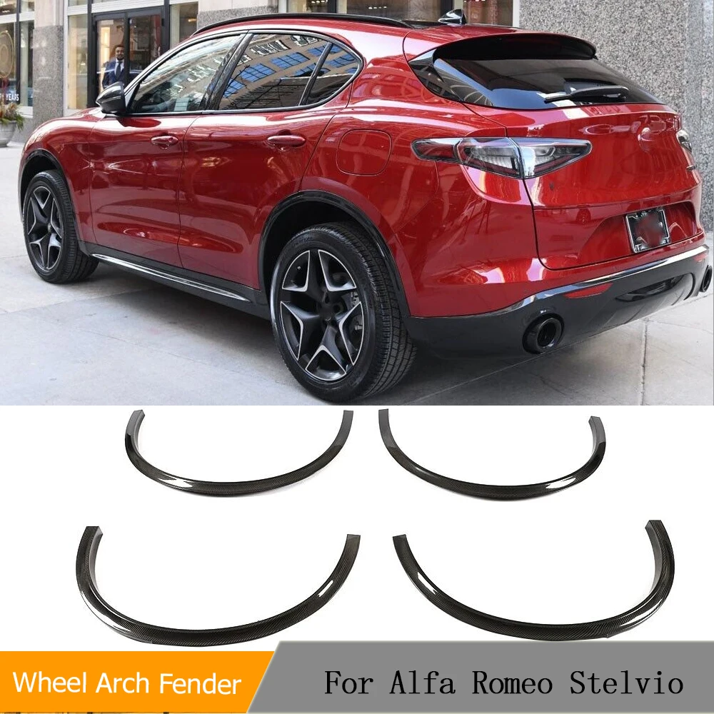 

Carbon Fiber Fender Flares for Alfa Romeo Stelvio 2017 2018 Car Front Wheel Mudguards Eyebrow Protect 4pcs/set