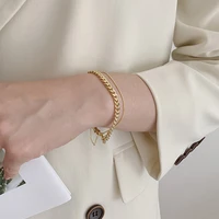 fmily minimalist geometric double layer bracelet s925 sterling silver retro niche design temperament jewelry for girlfriend gif
