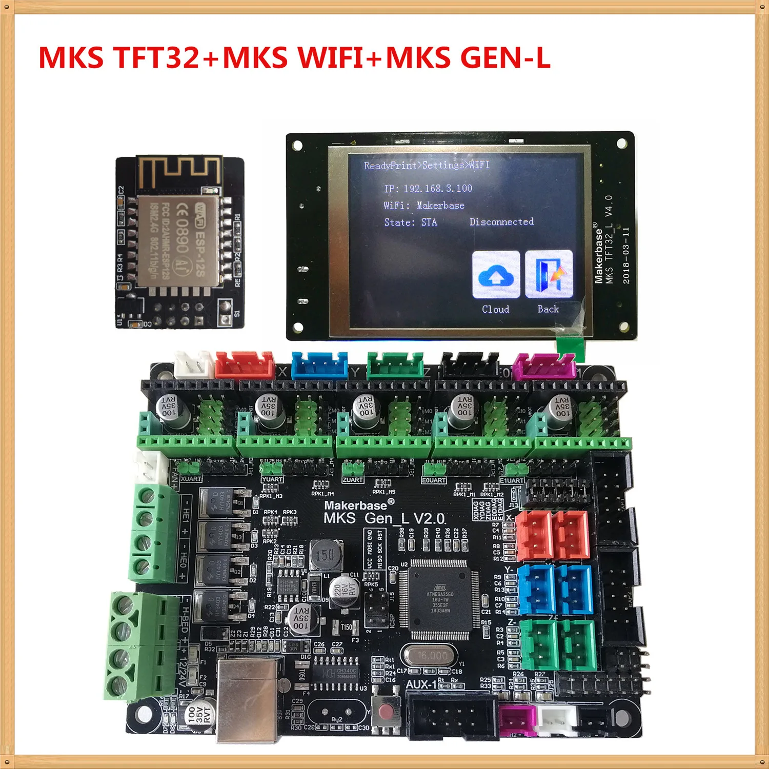 

MKS GEN L V2.1 motherboard MKS TFT32 V4.0 touching display TFT WIFI module 3d printing accesoires controller kit