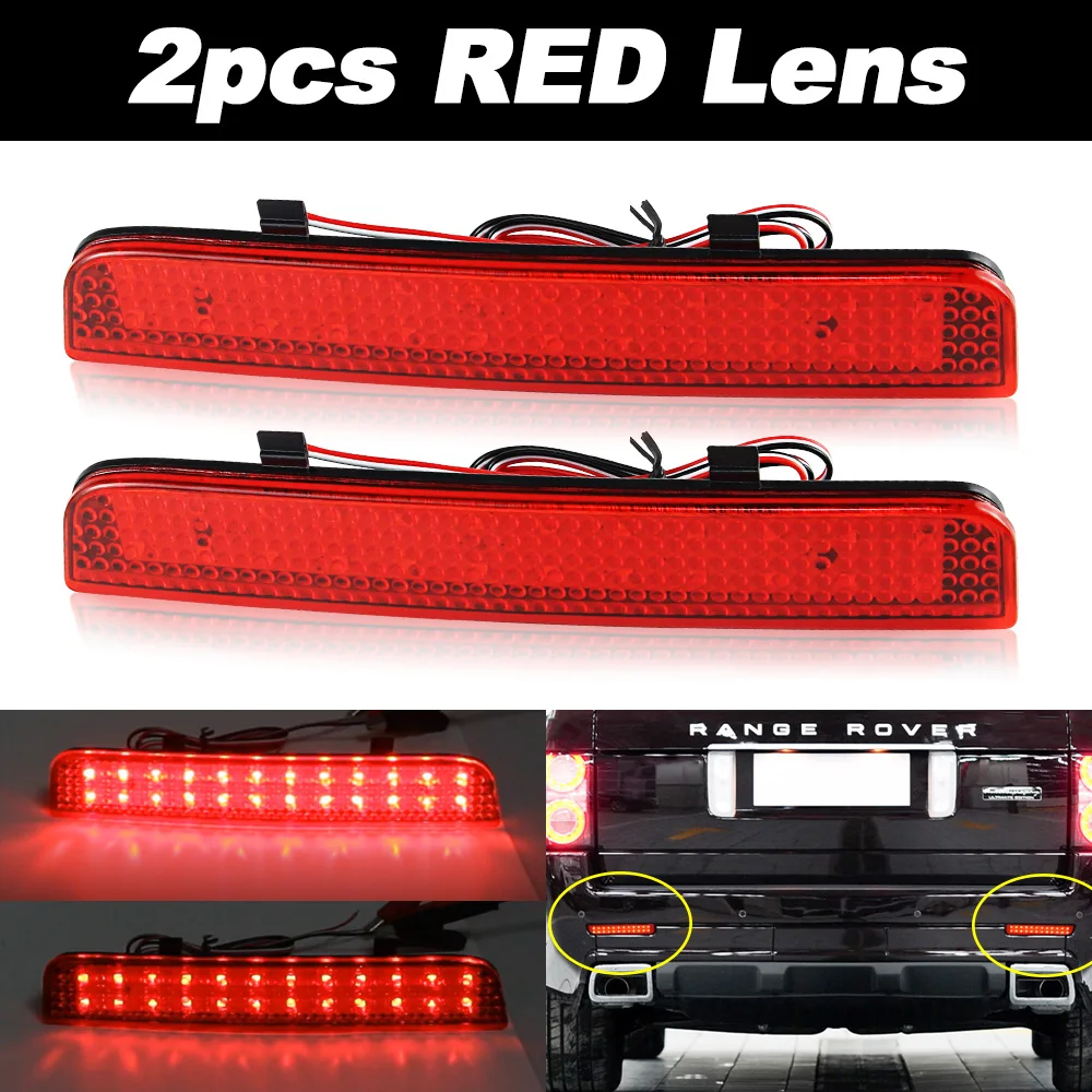 2 шт. светодиодный задний фонарь заднего бампера для Land Rover Range Rover L322 Freelander LR2 OEM # LR 006348   LR 006349   отражатель бампера Стоп-сигнал