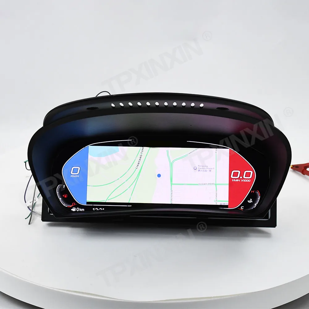 Фото 12.3'' Цифровой одометр для автомобиля с поддержкой Carplay для BMW 5 серии E60 E61 CCC CIC 2003-2009, ЖК-панель приборов, цифровой спидометр, цифровая приборная панель. №4