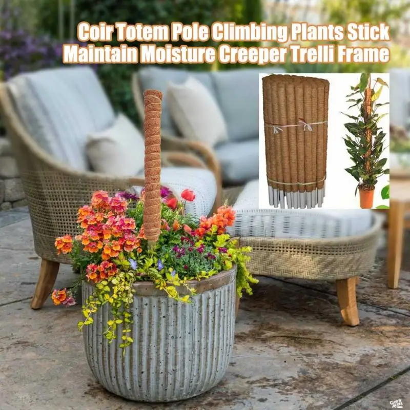 

1PC Plant Climbing Pole Coir Moss Stick Coir Moss Palm Vines Stick Plant Support Extension Climbing Indoor Plants Creepers