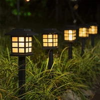 led solar house type palace lantern outdoor street garden lantern waterproof landscape walkway lighting lawn patio lamp