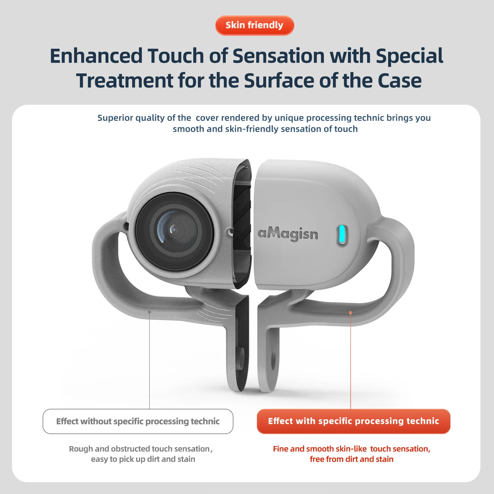 Амортизирующий силиконовый защитный чехол Magis для Insta360 Go3 Go3S Insta 360 Go 3S 3