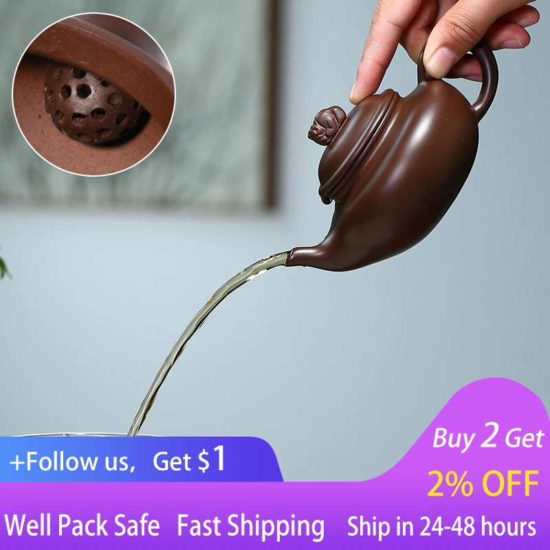 

Yixing New Purple Sand Pot Raw Ore Purple Mud Handmade Teapot Tea Set High-end Gift Men's Gift