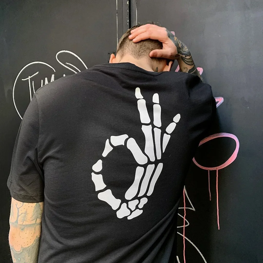 Футболка мужская с графическим принтом модная Свободная рубашка рисунком черепа