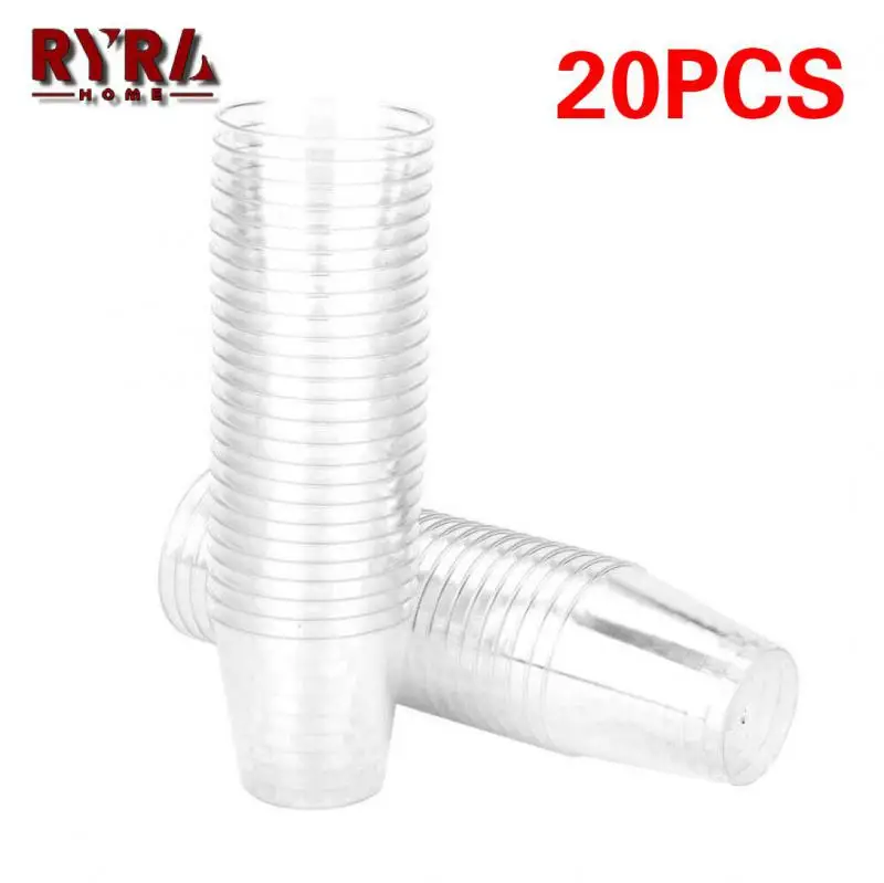 

Jelly Ice Cream Cups 20 Pcs Plastic Cup Outdoor Picnic New Disposable Cups Wine Tea Coffee Cup Kitchen Clear Tableware