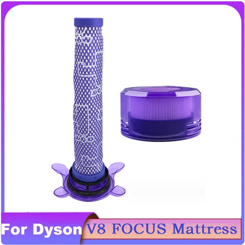 2PCS Filter Replacement For Dyson V8 FOCUS Mattress Vacuum Cleaner Front Filter&Rear Filter Household Cleaning