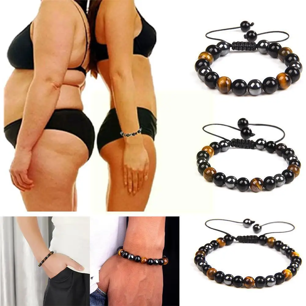Браслеты из натурального черного обсидиана гематита тигровый глаз бусины
