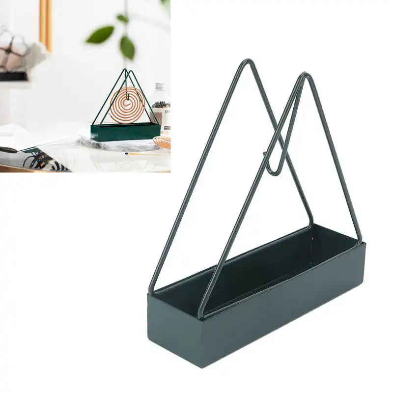 

Mosquito Coil Holder Triangular Shaped Fireproof Iron Mosquito Incense Stand for Home Salon