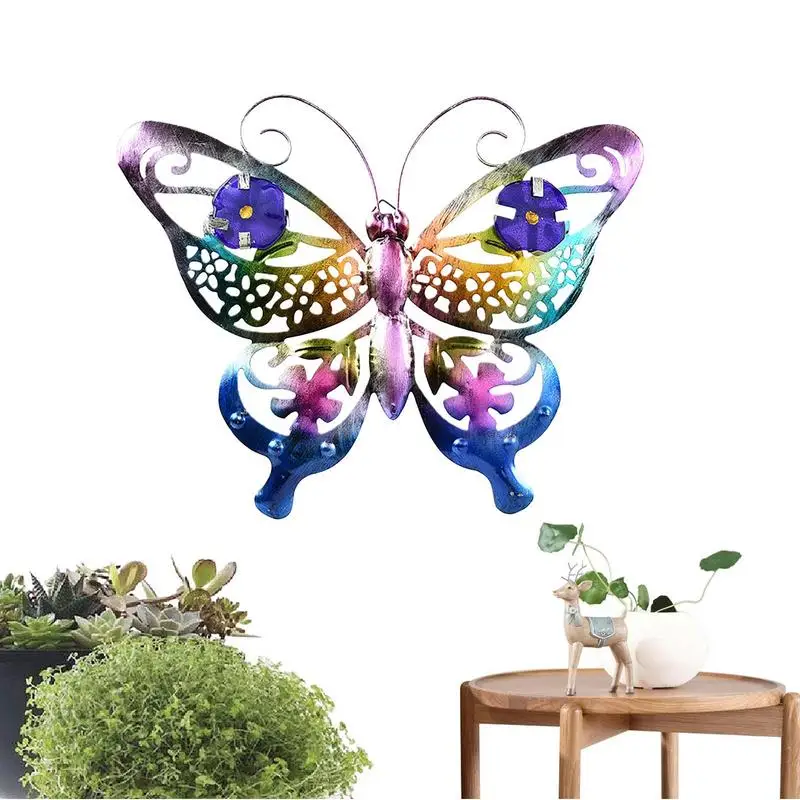 

3D металлический декор в виде бабочки, с вырезами, искусство стен, скульптура, подвесное украшение для сада, зоны патио, забора
