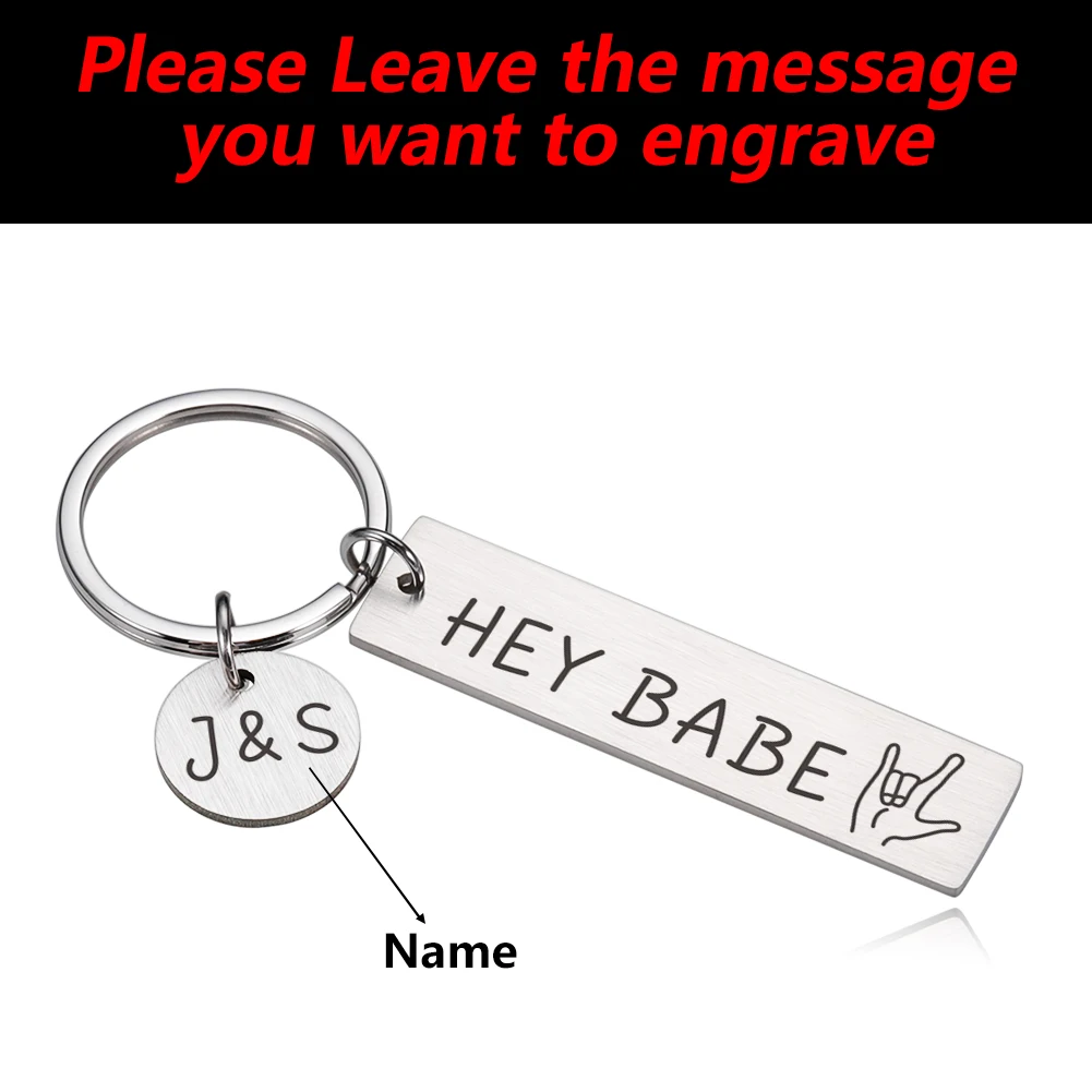 Special Gift Personalized Keychain Custom Key Chains Engraved Text Date Intials Names Customized Lover Valentines Day Gifts