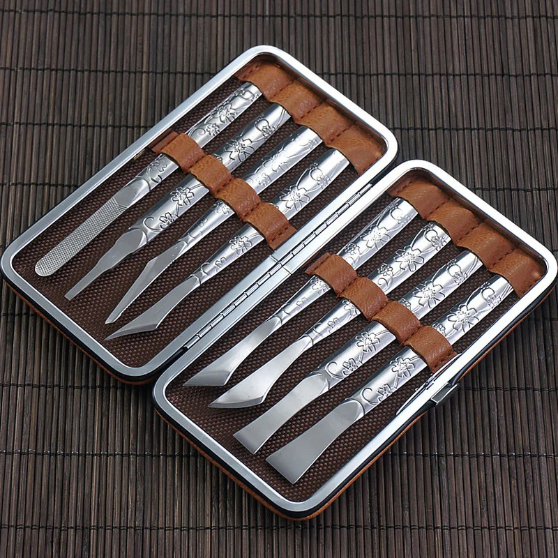 

8pcs/set Pedicure Tool Set Stainless Steel Pedicure Knife Nail Clipper Manicure Knife Kit To Dermatomy Knife Feet Care Tool