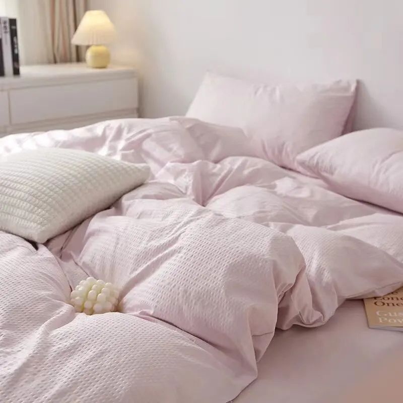 

Textile BedThree Piece Four Seasons Simple Korean Two Pillow Cases