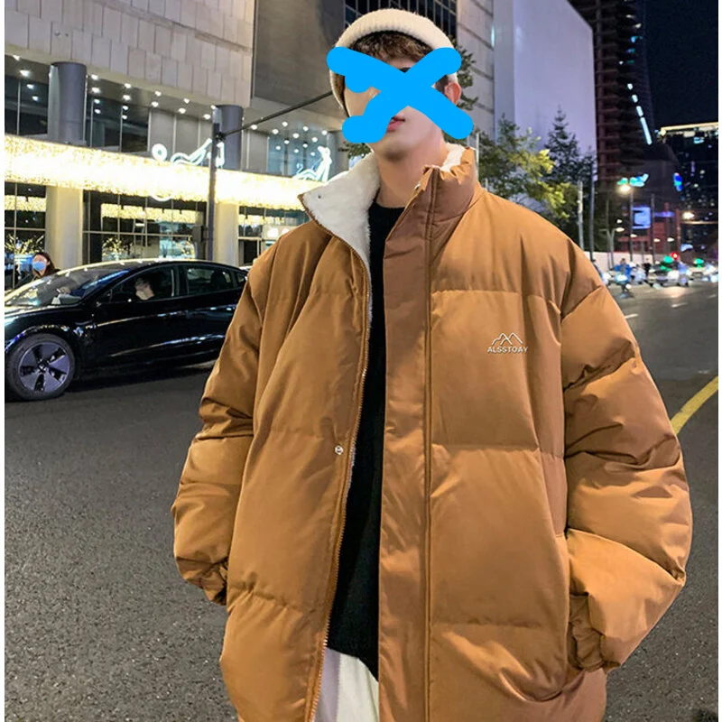 

Зимнее флисовое пальто, теплые парки для мужчин и женщин, свободная корейская модная утепленная плюшевая парка на молнии, куртка со стоячим воротником, Женская ветровка