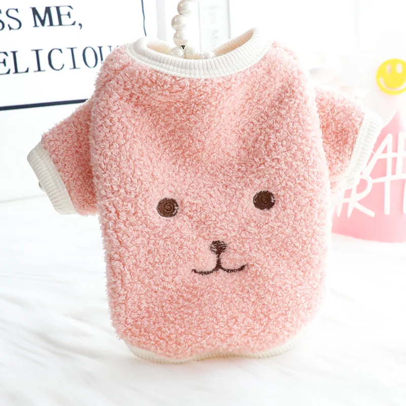 

Cartoon Cotton Coat Pet Clothing Dogs Velvet Cute for Dog Clothes Costume French Bulldog Warm Autumn Winter Pink Girl Mascotas