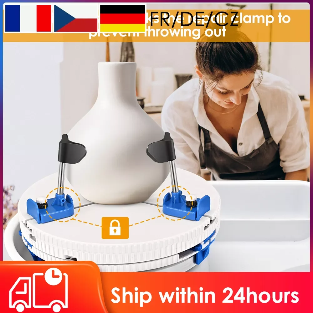 

Adjustable Pottery Ceramic Trim Holder Clip Centers Pottery Wheel Plastic Round Plate Polymer Scraping Modelling Repair Tools