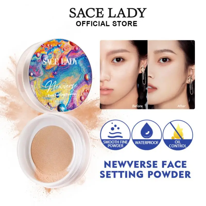 

Waterproof Makeup Setting Powder 3 Colors Face Finish Setting With Puff Light Breathable Powder Make Up Powder Oil Control