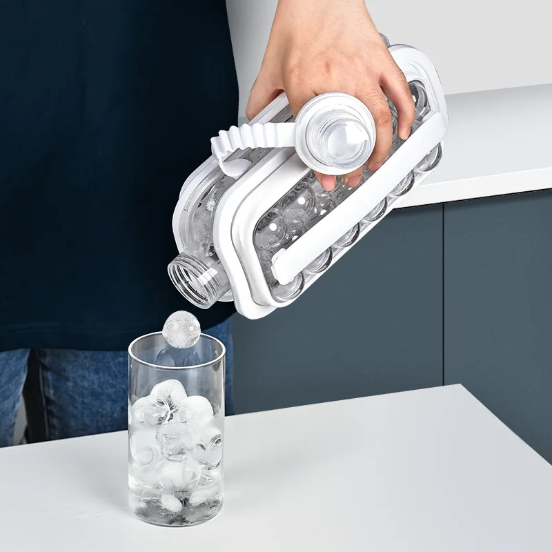 

Ice Ball Kettle Ice Maker Mould with Lid Cube Mold Cubic Makers Container PE DIY Trays For Whiskey Cocktail Home Bar Kitchen