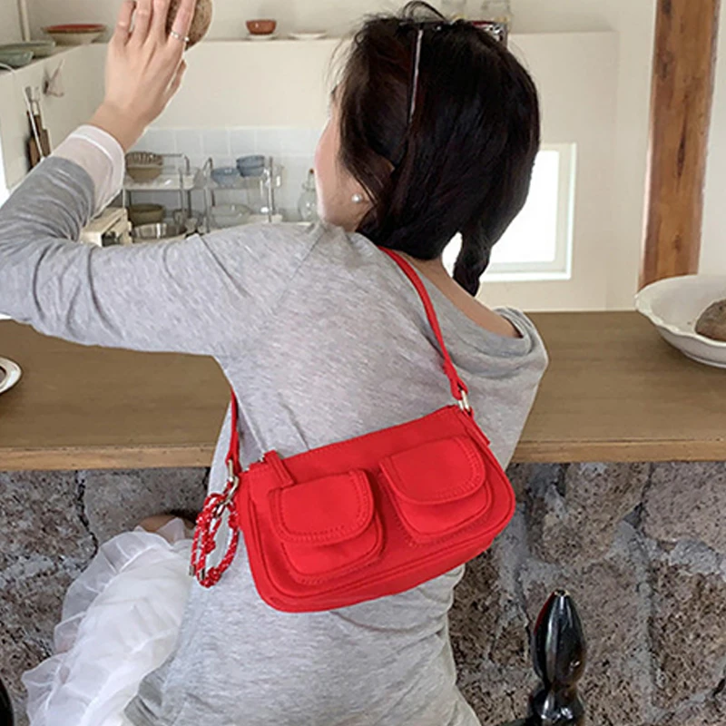 Модная новая сумка подмышками на одно плечо с несколькими карманами